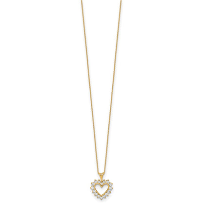 14k 1/2 carat Lab Grown Diamond VS/SI+ G+ Complete 18 inch Heart Pendant Necklace