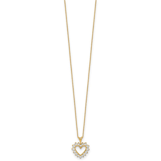 14k 1/2 carat Lab Grown Diamond VS/SI+ G+ Complete 18 inch Heart Pendant Necklace