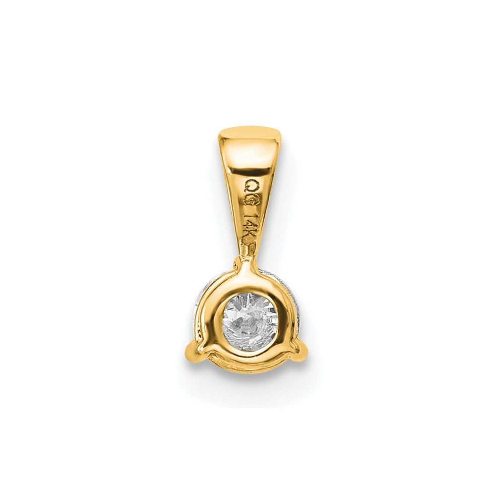 14k 1/4 carat Lab Grown Diamond VS/SI+ G+ Three Prong Complete Solitaire Pendant