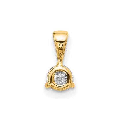14k 1/4 carat Lab Grown Diamond VS/SI+ G+ Three Prong Complete Solitaire Pendant