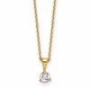 14k 1/4 carat Lab Grown Diamond VS/SI+ G+ Three Prong 18 inch Complete Solitaire Pendant Necklace
