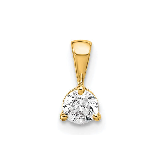 14k 1/4 carat Lab Grown Diamond VS/SI+ G+ Three Prong Complete Solitaire Pendant