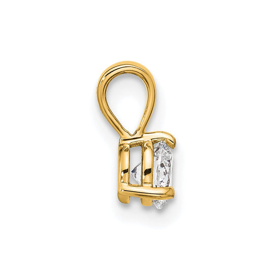 14k 1/3 carat Lab Grown Diamond VS/SI+ G+ Three Prong Complete Solitaire Pendant