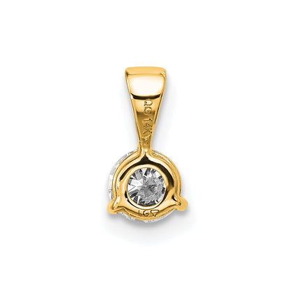 14k 1/3 carat Lab Grown Diamond VS/SI+ G+ Three Prong Complete Solitaire Pendant