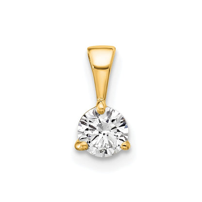 14k 1/3 carat Lab Grown Diamond VS/SI+ G+ Three Prong Complete Solitaire Pendant