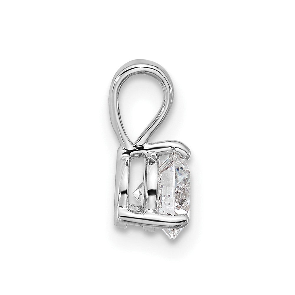 14k White Gold 1/3 carat Lab Grown Diamond VS/SI+ G+ Three Prong Complete Solitaire Pendant