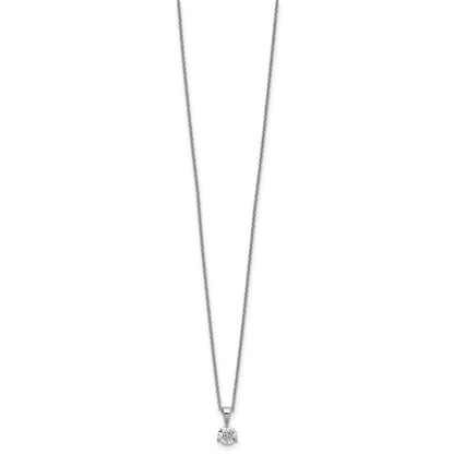 14k White Gold 1/3 carat Lab Grown Diamond VS/SI+ G+ Three Prong Complete 18 inch Solitare Pendant Necklace