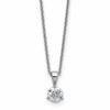 14k White Gold 1/2 carat Lab Grown Diamond VS/SI+ G+ Three Prong Complete 18 inch Solitare Pendant Necklace