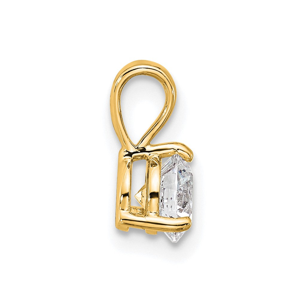 14k 1/2 carat Lab Grown Diamond VS/SI+ G+ Three Prong Complete Solitaire Pendant