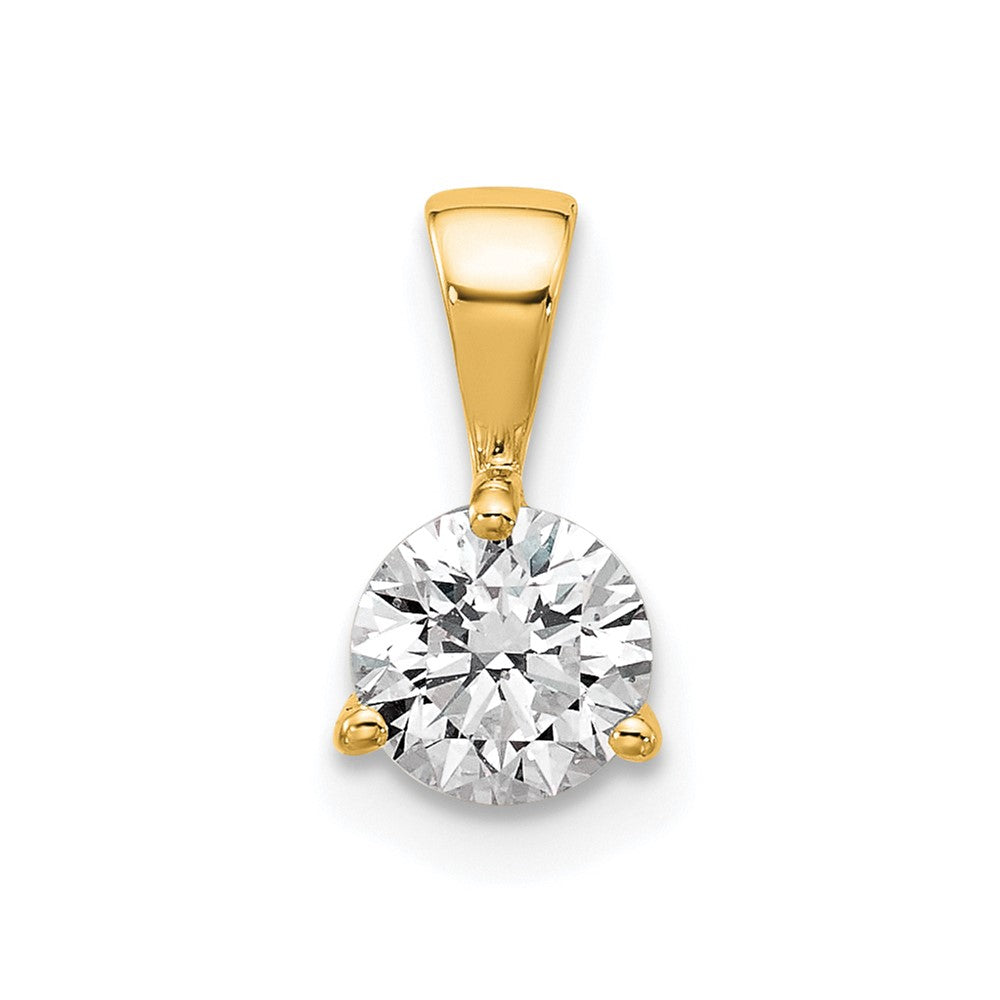 14k 1/2 carat Lab Grown Diamond VS/SI+ G+ Three Prong Complete Solitaire Pendant