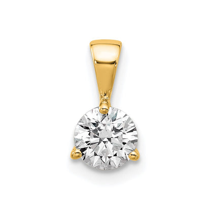 14k 1/2 carat Lab Grown Diamond VS/SI+ G+ Three Prong Complete Solitaire Pendant