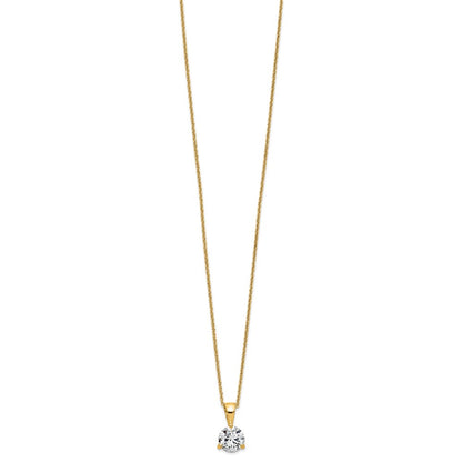 14k 1 carat Lab Grown Diamond VS/SI+ G+ Three Prong Complete Solitaire Pendant