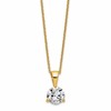 14k 1 carat Lab Grown Diamond VS/SI+ G+ Three Prong 18 inch Complete Solitaire Pendant Necklace