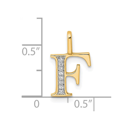 10K Diamond Letter F Initial Pendant