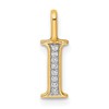 10K Diamond Letter I Initial Pendant