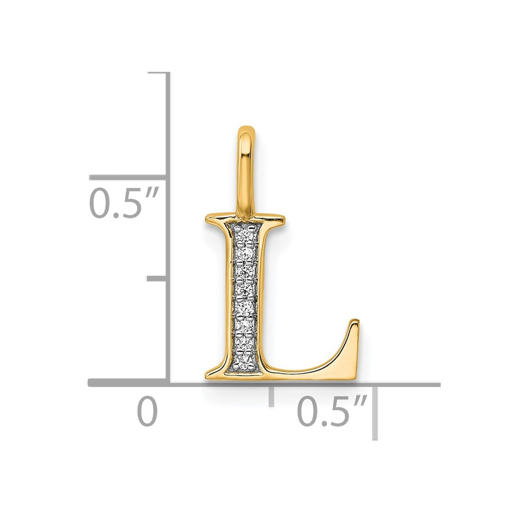 10K Diamond Letter L Initial Pendant