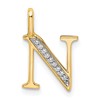 10K Diamond Letter N Initial Pendant