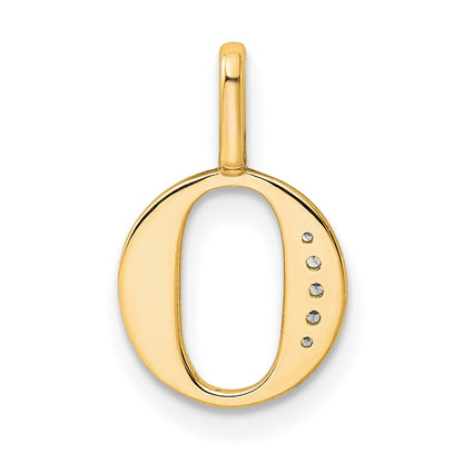 10K Diamond Letter O Initial Pendant