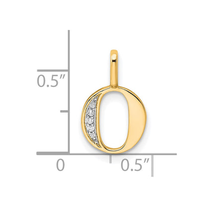 10K Diamond Letter O Initial Pendant
