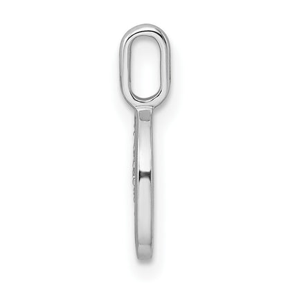 14K White Gold Diamond Letter O Initial Pendant