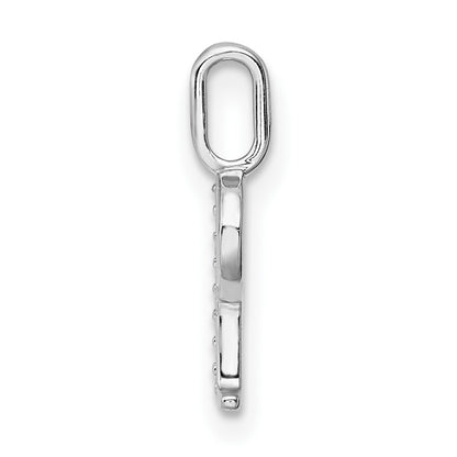 14K White Gold Diamond Letter P Initial Pendant