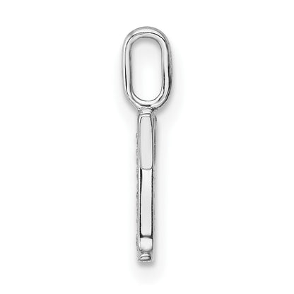 14K White Gold Diamond Letter T Initial Pendant
