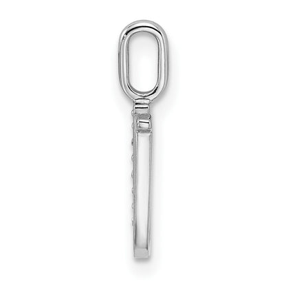 14K White Gold Diamond Letter U Initial Pendant