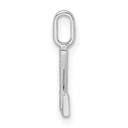 14K White Gold Diamond Letter Z Initial Pendant