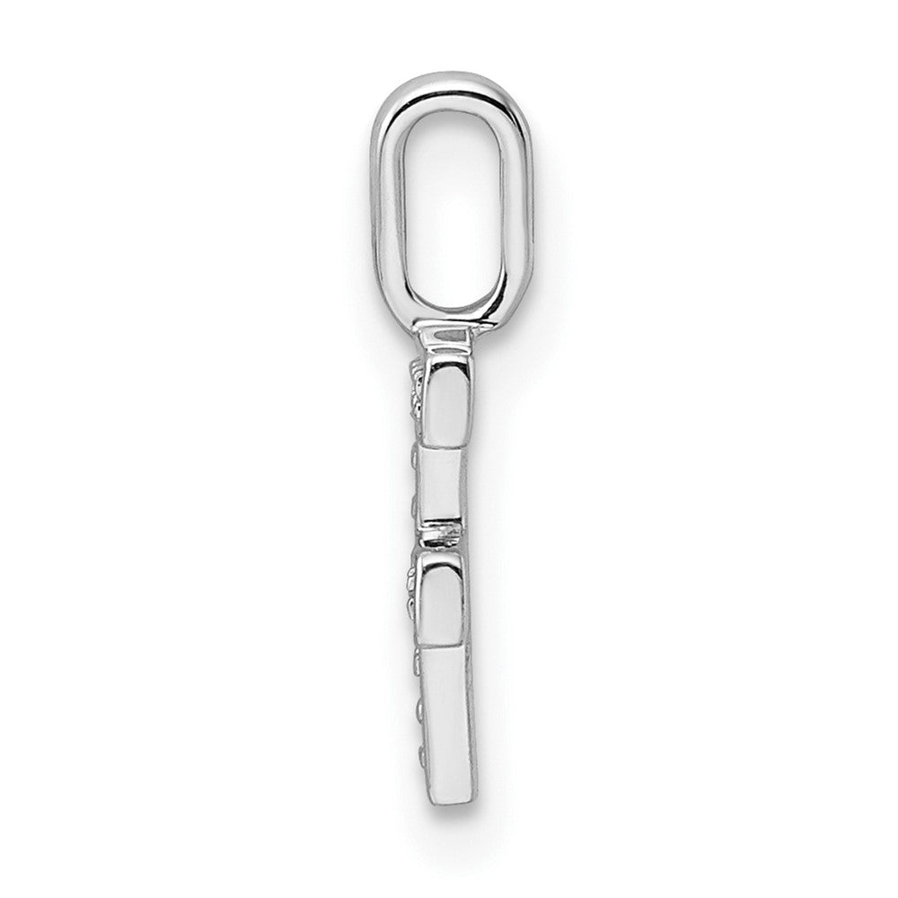 14K White Gold Diamond Letter F Initial Pendant