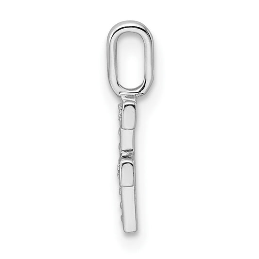 14K White Gold Diamond Letter F Initial Pendant