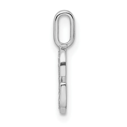 14K White Gold Diamond Letter G Initial Pendant