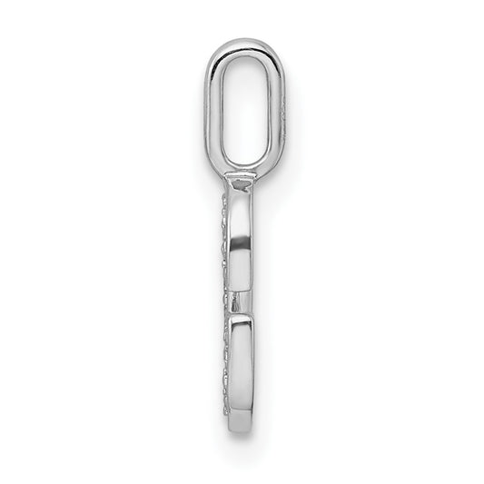 14K White Gold Diamond Letter G Initial Pendant