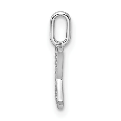 14K White Gold Diamond Letter K Initial Pendant