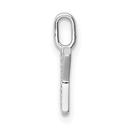 14K White Gold Diamond Letter X Initial Pendant