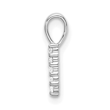 14k White Gold Diamond Number 1 Pendant