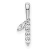14k White Gold Diamond Number 1 Pendant