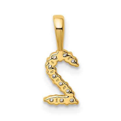 14K Diamond Number 2 Pendant