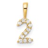 14K Diamond Number 2 Pendant