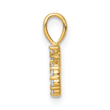 14K Diamond Number 5 Pendant