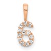 14k Rose Gold Diamond Number 6 Pendant