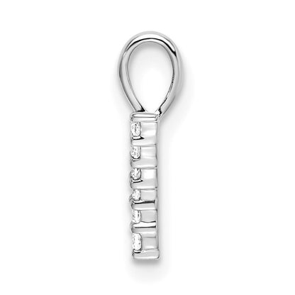 14k White Gold Diamond Number 7 Pendant