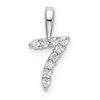 14k White Gold Diamond Number 7 Pendant