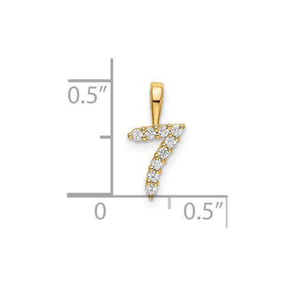 14K Diamond Number 7 Pendant