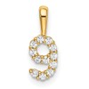 14K Diamond Number 9 Pendant