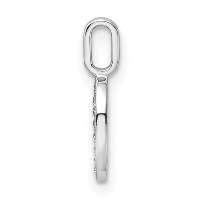 14k White Gold Diamond Number 0 Pendant
