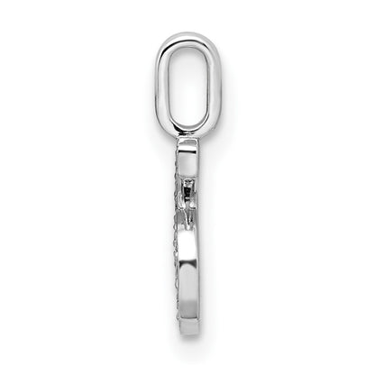 14k White Gold Diamond Number 6 Pendant
