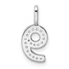 14k White Gold Diamond Number 9 Pendant