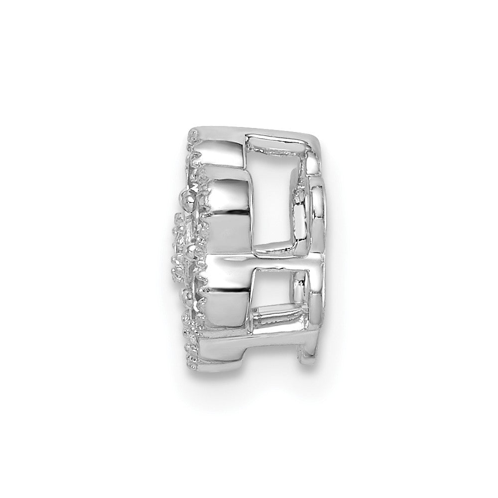 14k White Gold 1/4 carat Lab Grown Diamond VS/SI+ G+ Complete Floral Chain Slide Pendant