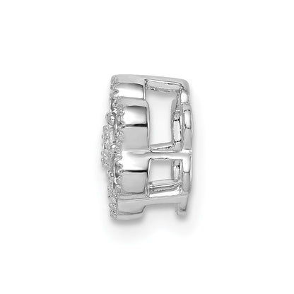 14k White Gold 1/4 carat Lab Grown Diamond VS/SI+ G+ Complete Floral Chain Slide Pendant