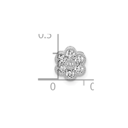 14k White Gold 1/4 carat Lab Grown Diamond VS/SI+ G+ Complete Floral Chain Slide Pendant